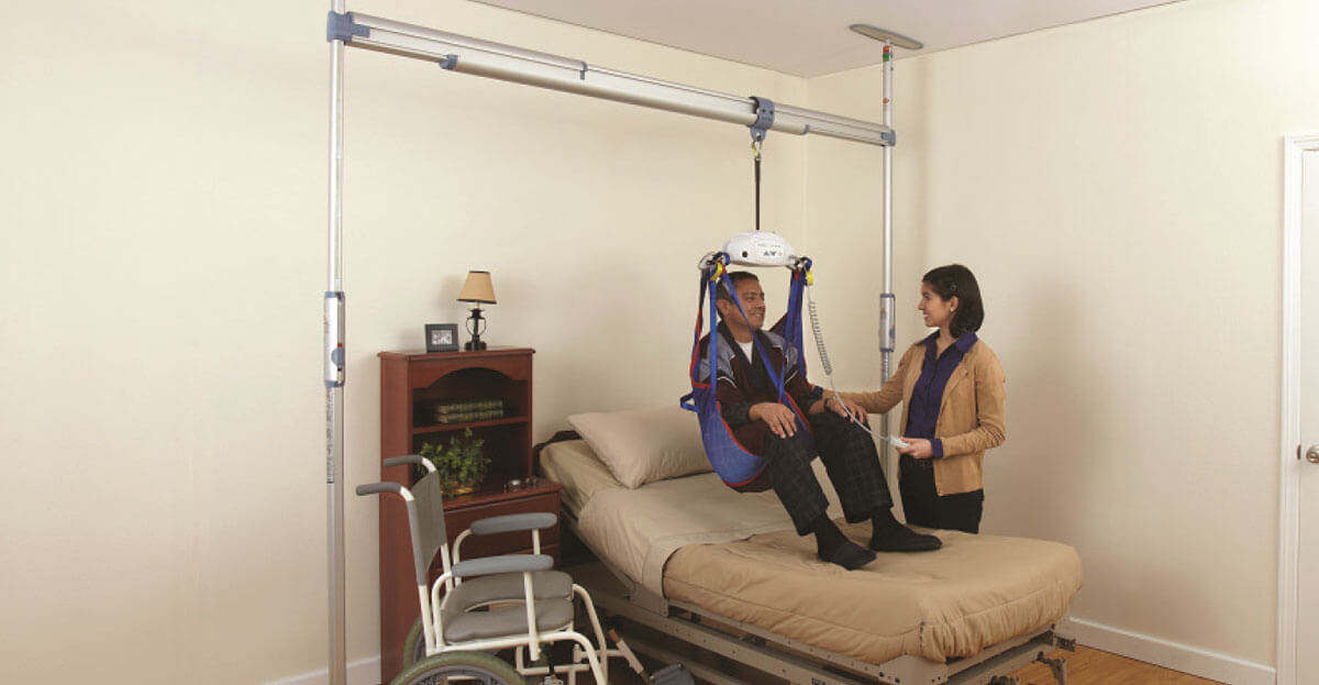 Man lifted out of bed using pressure fit system