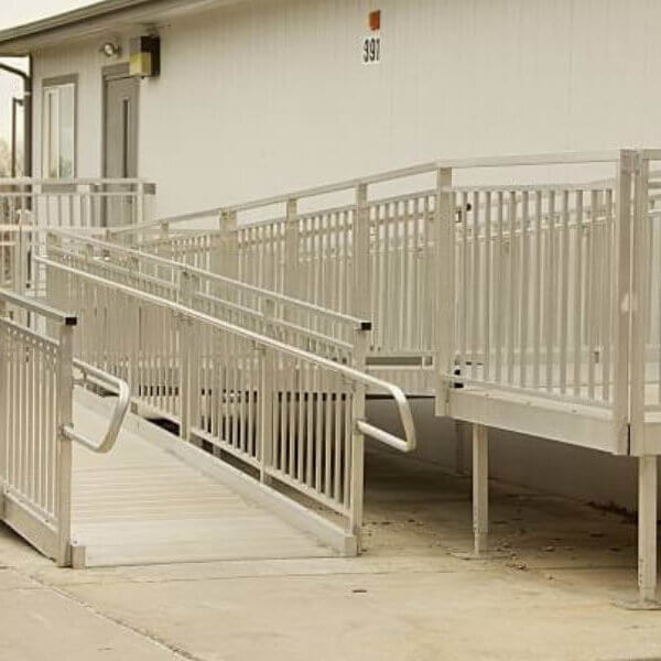 commercial wheelchair ramp commercial wheelchair ramp in front of a business