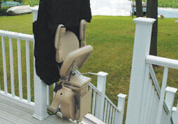 Bruno Elite Outdoor stairlift on a deck